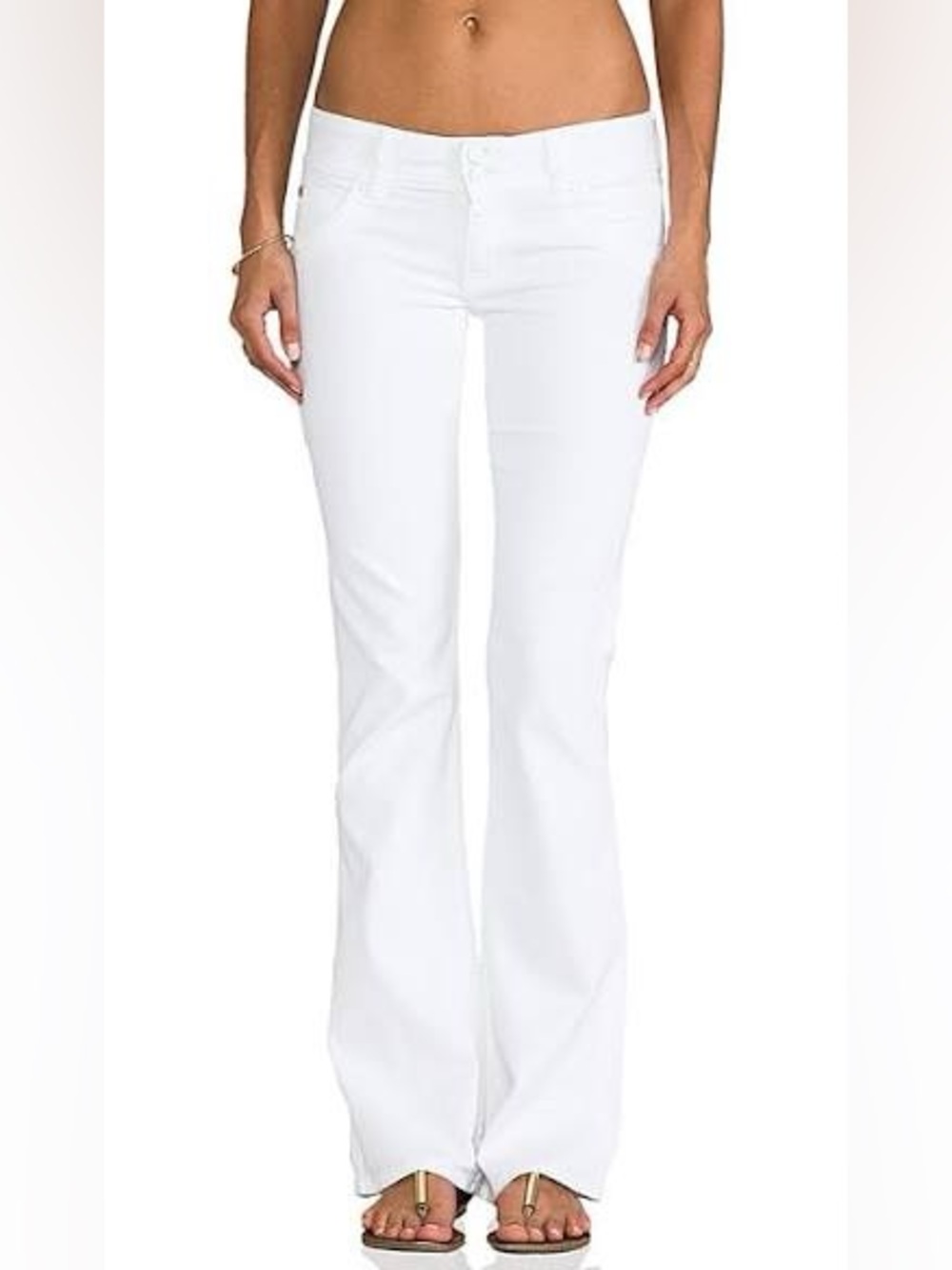 Hudson Jeans Signature Bootcut Flare Jeans in White Size Size: 32